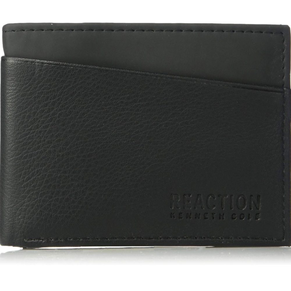 New Kenneth Cole Security Slimfold Leather Wallet
